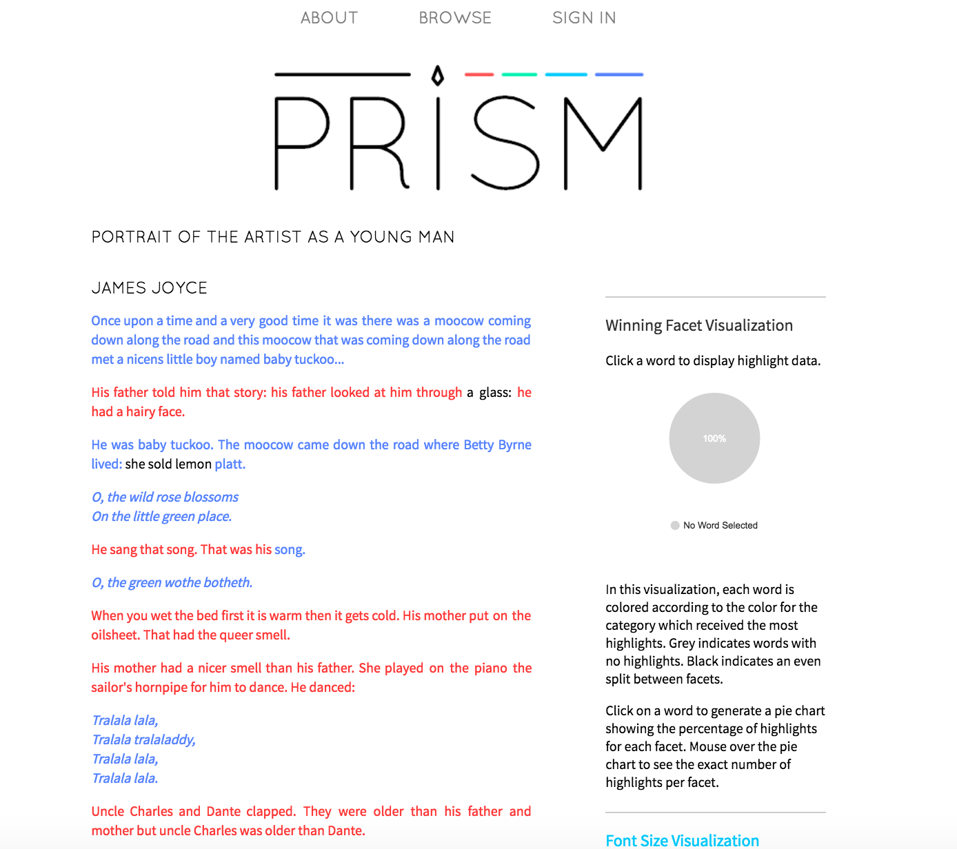 prism visualize page