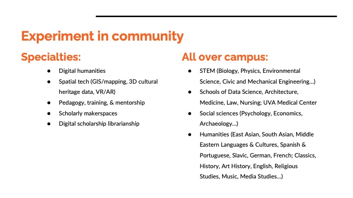 Slide: list of SLab focus areas