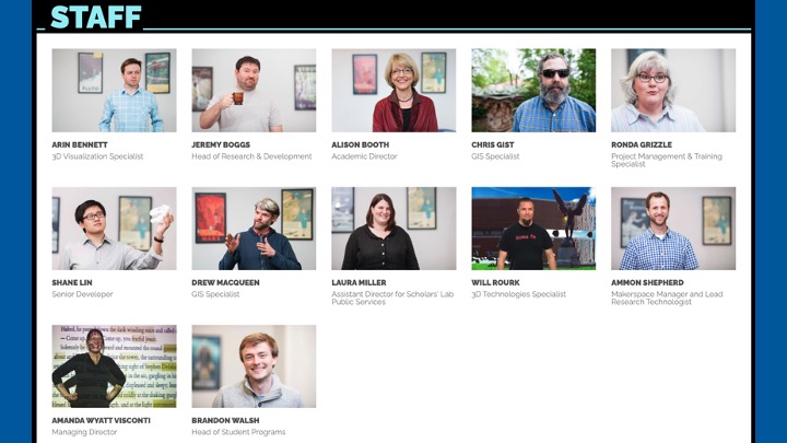 Slide: gallery of SLab Staff