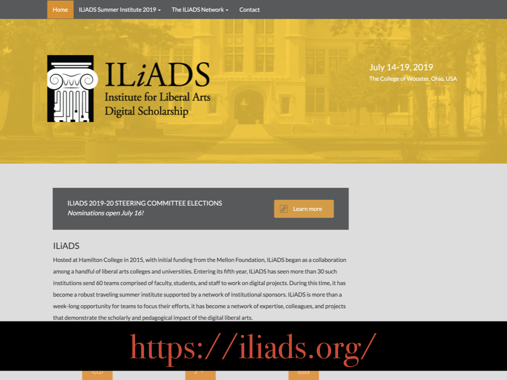 ILIADS splash page