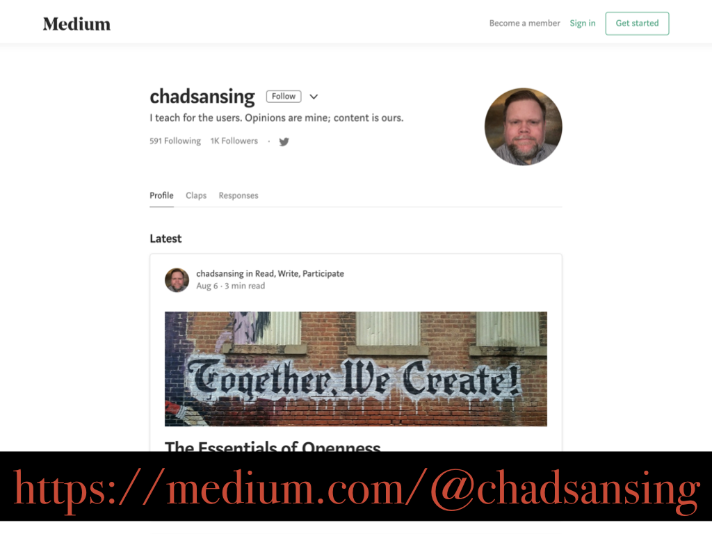 Chad Sansing bio page