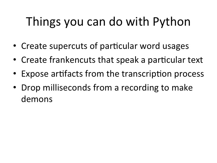 reviewing what you can do with Python