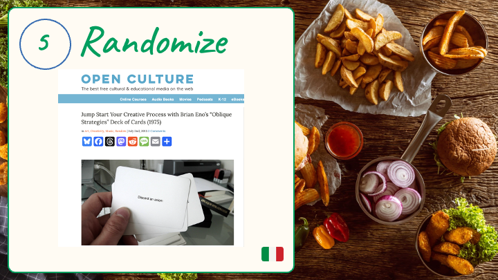 Over image of miscellaneous food.