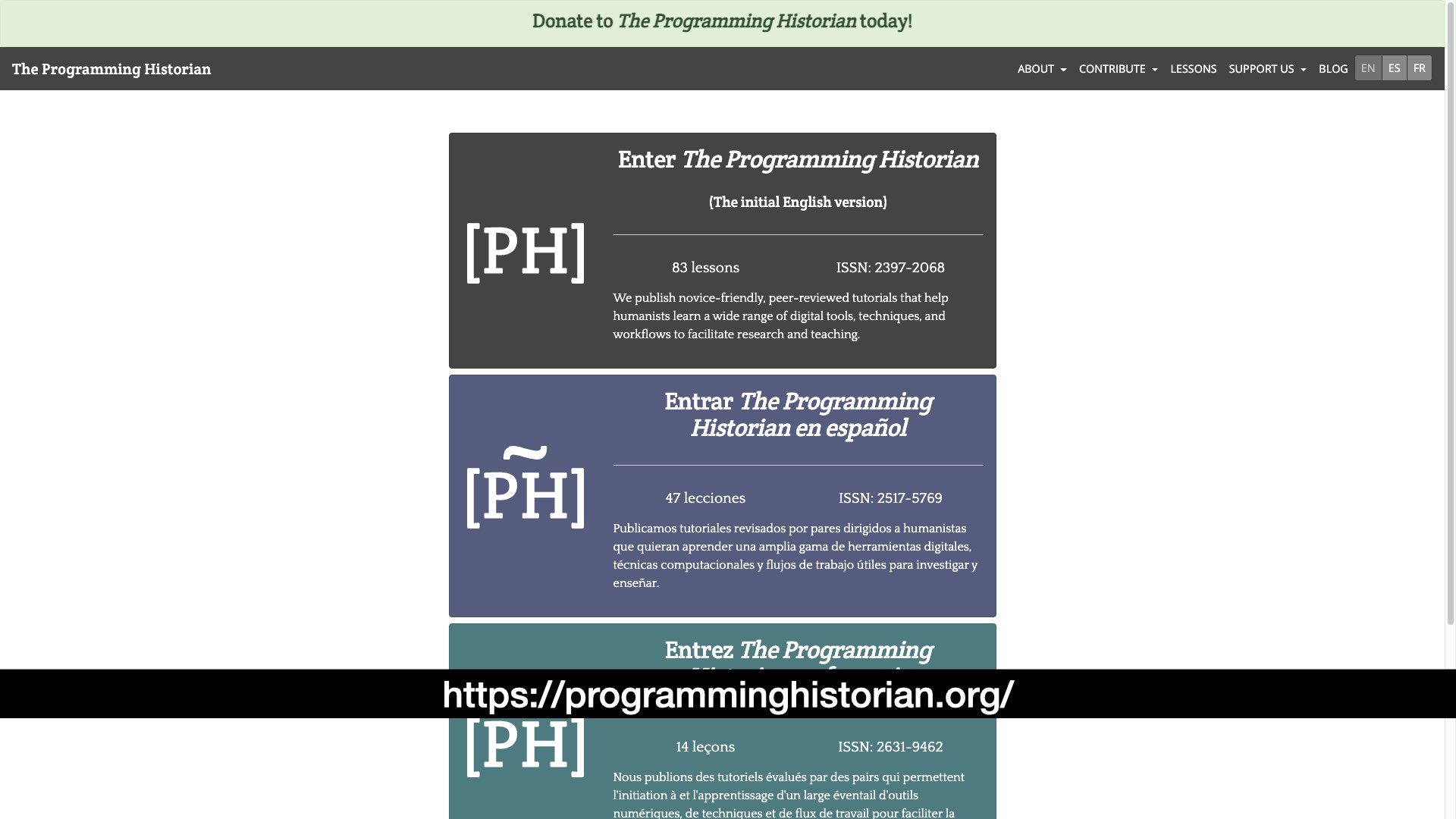 Programming Historian Frontpage Slide