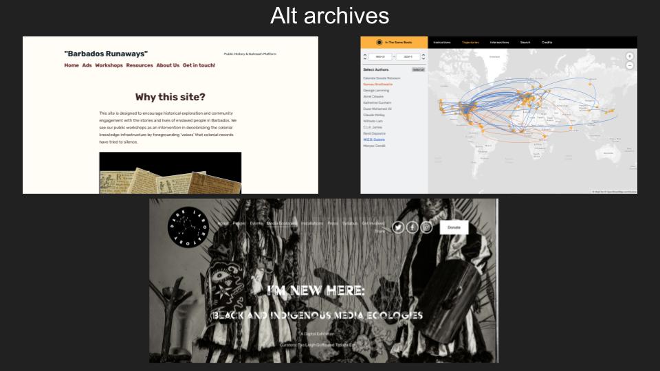 Alt archival projects examples